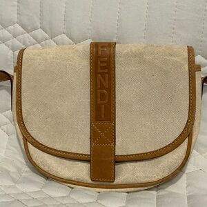 Fendi project Tan and Brown Crossbody Bag